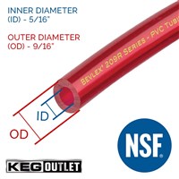 Translucent Red Beverage Hose (5/16" ID X 9/16" OD) - 500 ft Roll (Alternate View 2)