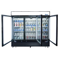 Atosa Upright Refrigerator/Merchandiser / Three Door, Black Cabinet (69.5cuft) - Bottom Mount (Alternate View 3)