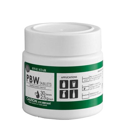 Powdered Brewery Wash Tablets (PBW) - 2.5g / 30 Count / Powdered Brewery Wash Tablets (PBW) - Cleaner
