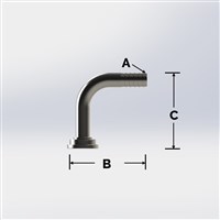 Barbed Beer Stem Tailpiece 90-degree Elbow (Stainless Steel) (Alternate View 2)