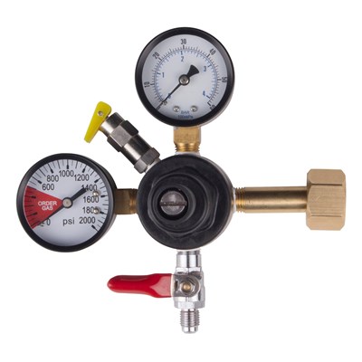 CO2 Regulator w/ Pressure Relief Valve, Dual Gauge by CMBecker / CO2 Regulator w/ Pressure Relief Valve, Dual Gauge