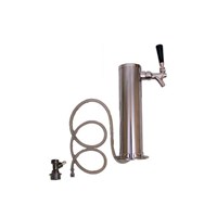 Stainless Steel Beer Tower - 1 Faucet - 3" Tower - Homebrew Connection (Alternate View 1)