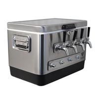 Komos™ Pro Stainless Steel Draft Jockey Box - 4 Faucet (Front Entry) / 
