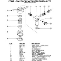 FT44T - Taprite Low Profile D System Keg Coupler Replacement Parts (Alternate View 2)