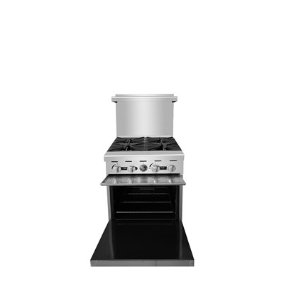 CookRite 24-in Gas Range w/ 4 32,000 BTU Burners w/ 20-in Wide Oven, 2 Oven Racks (Casters Included) (Alternate View 2)