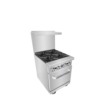 CookRite 24-in Gas Range w/ 4 32,000 BTU Burners w/ 20-in Wide Oven, 2 Oven Racks (Casters Included) (Alternate View 3)