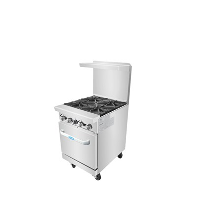 CookRite 24-in Gas Range w/ 4 32,000 BTU Burners w/ 20-in Wide Oven, 2 Oven Racks (Casters Included) (Alternate View 4)