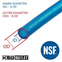Translucent Blue Beverage Hose (5/16" ID X 9/16" OD) - 500 ft Roll (Alternate View 2)