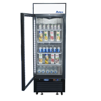 Atosa 27-Inch Glass Door Refrigerator, Black (Left Hinge) (Alternate View 2)