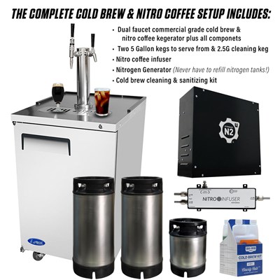 Complete Commercial Kegerator Setup w/ Kegs, Nitro Infuser & Generator (Alternate View 2)
