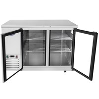 Atosa 48-in Stainless Steel Shallow Depth (24-1/2-in) Back Bar Cooler w/ Glass Doors (Alternate View 2)