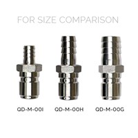 Stainless Steel Male Quick Disconnect to Big Barb (.661 inch/16.8mm) (Alternate View 2)
