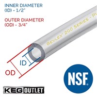 Clear Beverage Hose (1/2" ID X 3/4" OD) - 100 ft Roll (Alternate View 2)