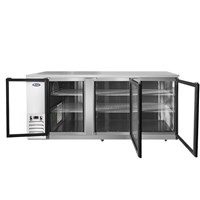 Atosa 90-in Stainless Steel Back Bar Cooler w/ Glass Doors (Alternate View 2)