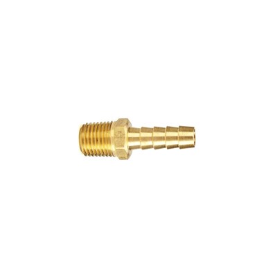 Brass Barbed Nipple / 1/4" MPT Right Hand Thread to Barb (Alternate View 1)
