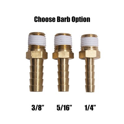 Brass Barbed Nipple / 1/4" MPT Right Hand Thread to Barb (Alternate View 2)