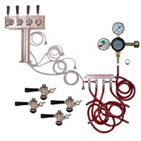 4 Faucet Tower Keg Kit - Taprite Regulator - Sanke D / 