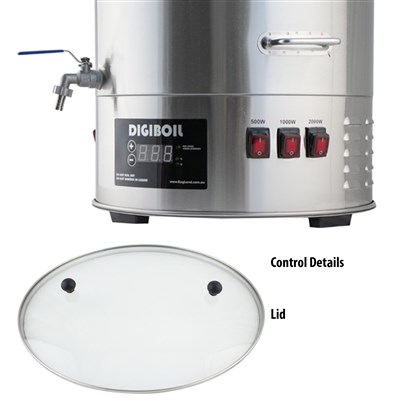 DigiBoil Electric Kettle w/ Digital Display and Dual Heating Elements (65L/17.1G/220V) (Alternate View 2)