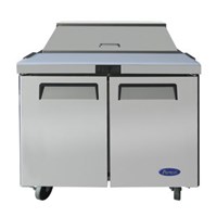 Atosa 36-in Refrigerated Sandwich Prep Table w/ 10 Stainless Steel Pans / 36'' Sandwich Prep. Table with 10 S/S Pans