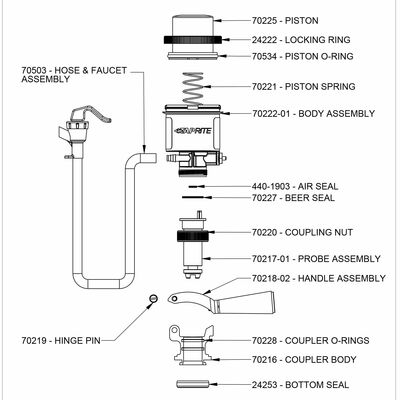 Bronco Pump Replacement Parts (PP601) (Alternate View 2)