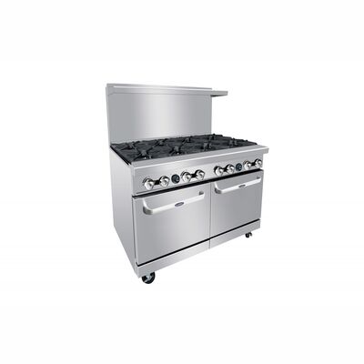 48-in Gas Range w/ 8 32,000 BTU Burners; 2 20-in Wide Ovens; 4 Oven Racks (Casters Included) (Alternate View 2)