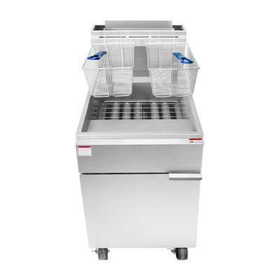 CookRite ATFS-75 75 lb Heavy-Duty Stainless Steel Gas Deep Fryer (Alternate View 1)