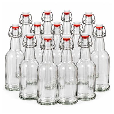 Clear Flip Top Beer Bottles (500ml/16oz Growlers) (Alternate View 1)
