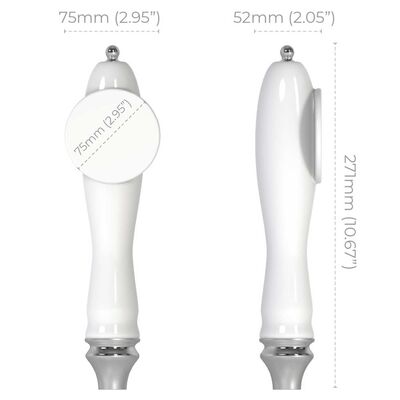 White Tap Handle with Silver Accents (Alternate View 2)