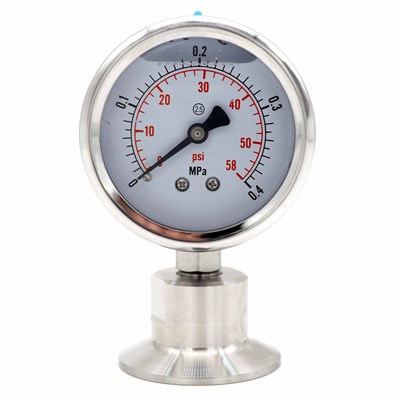 1.5" Tri-Clamp Oil Filled Pressure Gauge (Bottom Mount) / 1.5" Tri-Clamp Oil Filled Pressure Gauge (Bottom M
