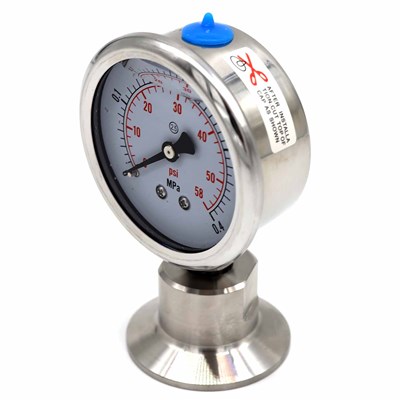 1.5" Tri-Clamp Oil Filled Pressure Gauge (Bottom Mount) (Alternate View 2)