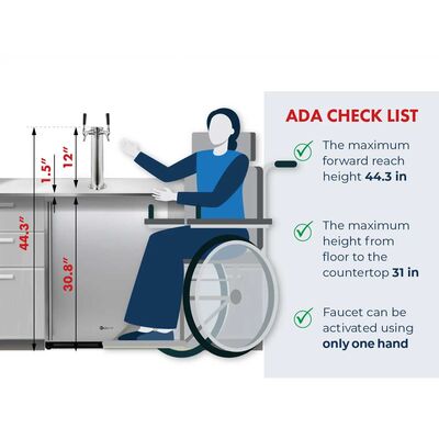 ADA Compliant Stainless Undercounter Kegerator (Alternate View 4)