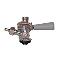 American "D" Keg Tap (Coupler - Sanke) with SS Probe - Grey Lever / 