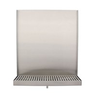 13" Wide Wall Mount Drip Tray with Backsplash and Drain / 