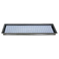 Flush Mount Drip Tray with Removable Grid - with Drain - 8 1/8" / 