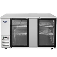 Atosa 69-in Stainless Steel Back Bar Cooler w/ Glass Doors / 69'' Glass Door Back Bar Cooler - S/S