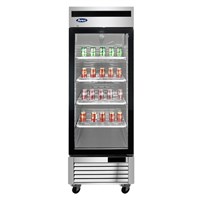 Atosa Upright Refrigerator w/ One Glass Door & Stainless Interior/Exterior - Bottom Mount