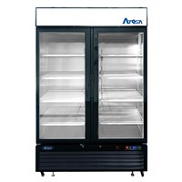 Atosa Upright Refrigerator/Merchandiser / Two Door, Black Cabinet (28.5cuft) - Bottom Mount
