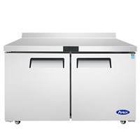 Atosa Worktop Refrigerator - 48-in Wide/Two Door w/ Backsplash