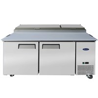 Atosa 67-in Refrigerated Pizza Prep Table w/ 9 Stainless Steel Pans / 67'' Pizza Prep Table
