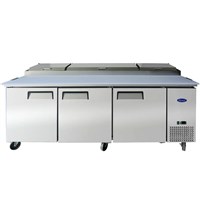 Atosa 93-in Refrigerated Pizza Prep Table w/ 12 Stainless Steel Pans / 93'' Pizza Prep Table