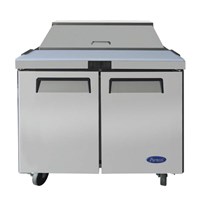 Atosa 36-in Refrigerated Sandwich Prep Table w/ 15 Stainless Steel Pans / 36'' Mega top Sandwich Prep. Table with 15 S/S Pan