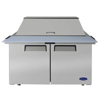 Atosa 48-in Refrigerated Mega Top Sandwich Prep Table w/ 18 Stainless Steel Pans / 48'' Mega top Sandwich Prep. Table with 18 S/S Pan