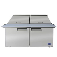 Atosa 60-in Refrigerated Mega Top Sandwich Prep Table w/ 24 Stainless Steel Pans / 60'' Mega top Sandwich Prep. Table with 24 S/S Pan