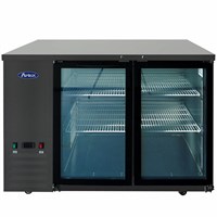 Atosa 48-in Shallow Depth (24-1/2-in) Back Bar Cooler w/ Glass Doors (Black Exterior)