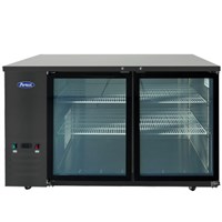 Atosa 59-in Shallow Depth (24-1/2-in) Back Bar Cooler w/ Glass Doors (Black Exterior)