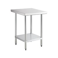 24-in Wide Stainless Steel Work Table w/ Legs (18 GA / 24-in Deep) / Stainless Steel Work Table & Leg
