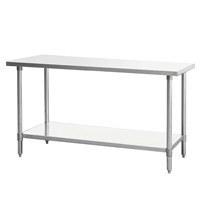 60-in Wide Stainless Steel Work Table w/ Legs (18 GA / 24-in Deep) / Stainless Steel Work Table & Leg