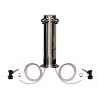 3" Dual Faucet Stainless Steel Beer Tower with SS Shanks