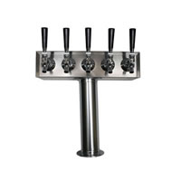 Beer Tower - 5 Faucets - Stainless Steel