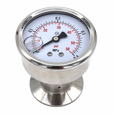 1.5" Tri-Clamp Oil Filled Pressure Gauge (Rear Mount) (Alternate View 1)